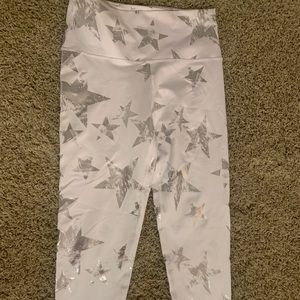 Aerie Play Leggings White/Starry Silver Sz Small